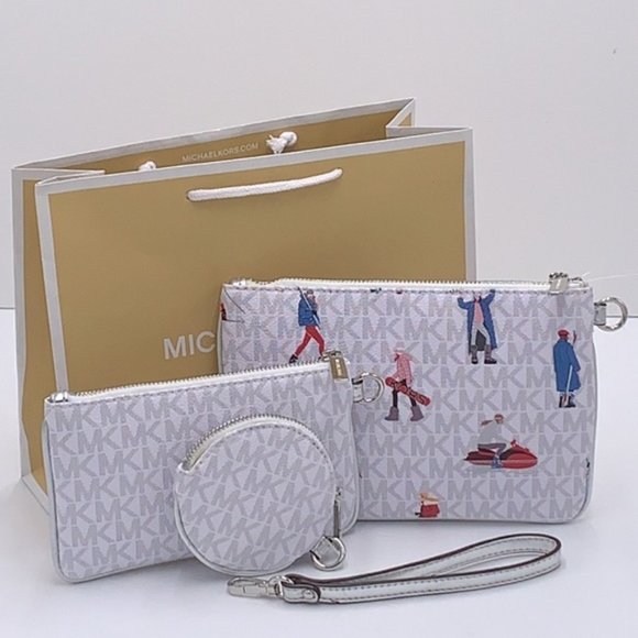 MICHAEL KORS JET SET GIRLS MULTIFUNCTIONAL WRISTLET TRIO BRIGHT WHITE MULTI - Picture 1 of 16